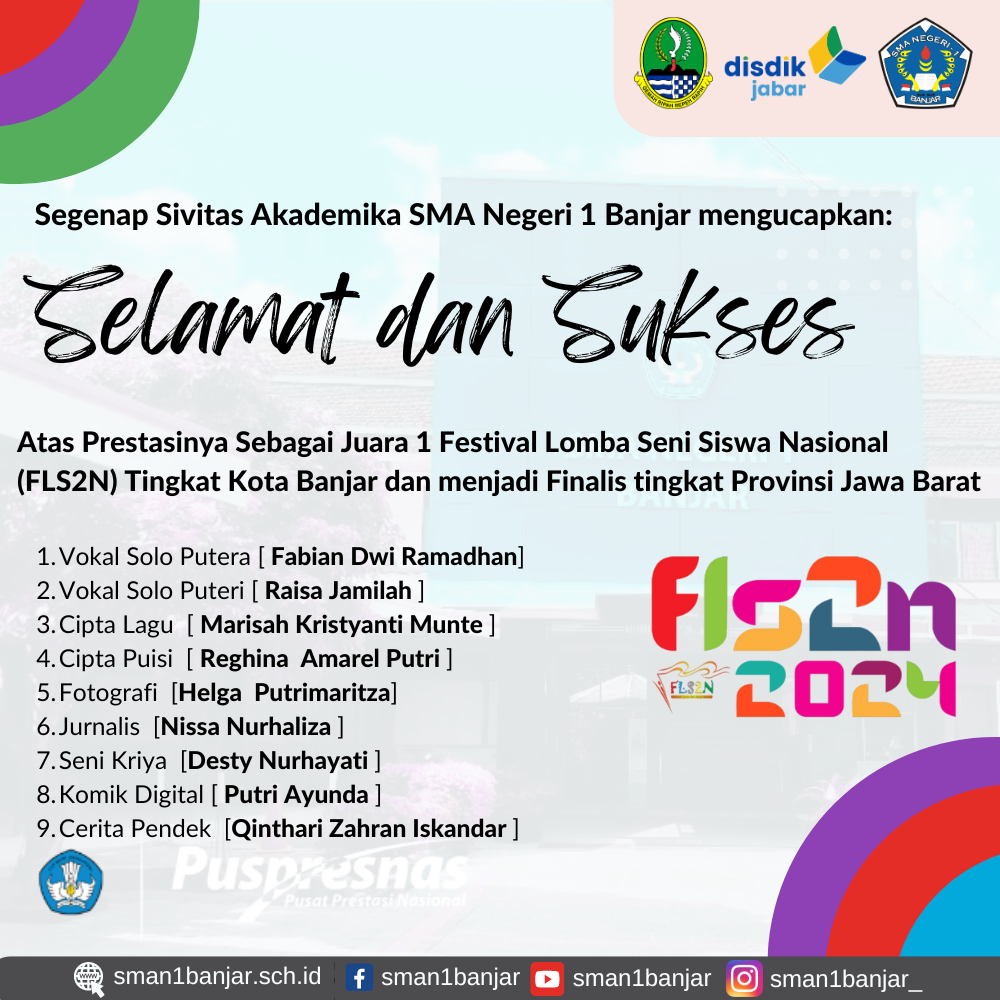 Sembilan Lomba FLS2N Tingkat Kota Banjar Dimenangkan Siswa SMAN 1 Banjar