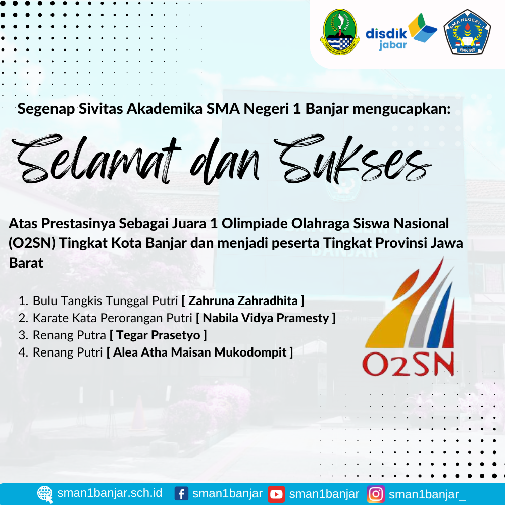 Empat Medali Emas O2SN Tingkat Kota Banjar Diraih Siswa SMAN 1 Banjar